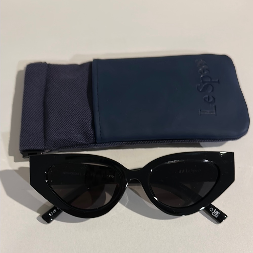 Le Specs Black Modern Cat-Eye Sunglasses